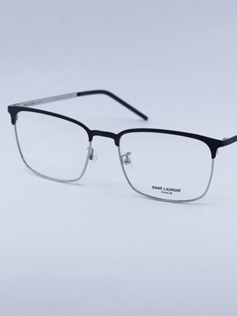 Saint Laurent Sl378/F Slim 001 Eyeglasses Black 56mm Rectangle Frame